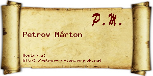 Petrov Márton névjegykártya